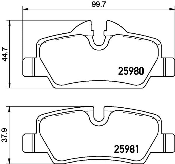 brembo BLACK PAD MINI F55/F56 XM12/XS12/XM15/XN15/XN15M/XR15/XR15M/XS15/XT15/XT15M/XU15/XU15M 2014/04〜 リア左右セット P06 090
