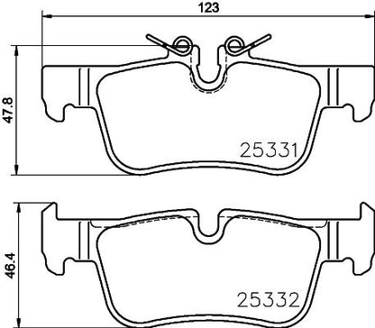 brembo BLACK PAD BMW 2シリーズ F45(アクティブツアラー) 2A15 2014/10〜2016/07 リア左右セット P06 094