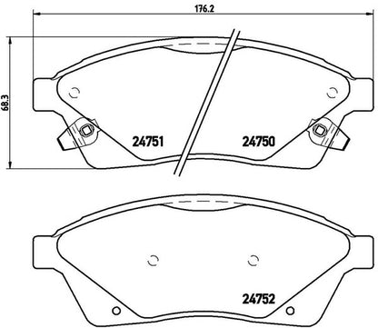 brembo BLACK PAD CADILLAC SRX クロスオーバー T166C 2010/12〜 フロント左右セット P09 010