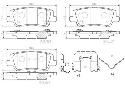 brembo BLACK PAD CADILLAC ATS A1SL 2013/03〜 リア左右セット P09 025