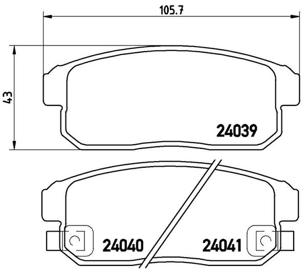 brembo BLACK PAD ニッサン セフィーロ PA33 2000/12〜 リア左右セット P10 005