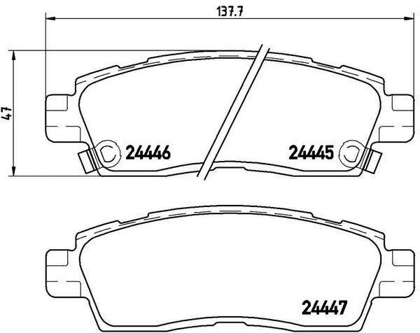 brembo BLACK PAD CHEVROLET トレイルブレイザー T360 2001〜2005 リア左右セット P10 010