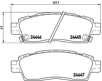 brembo BLACK PAD CHEVROLET トレイルブレイザー T360 2001〜2005 リア左右セット P10 010