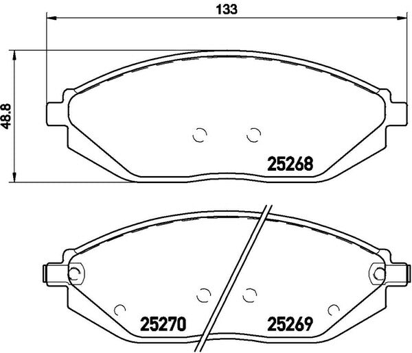 brembo BLACK PAD CHEVROLET スパーク フロント左右セット P10 054