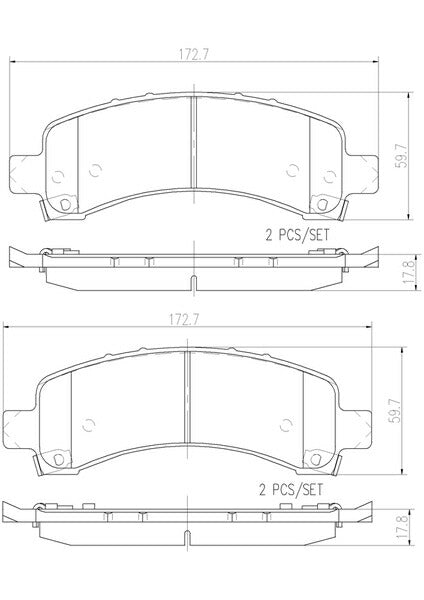 brembo CERAMIC PAD CHEVROLET エクスプレス リア左右セット P10 055N