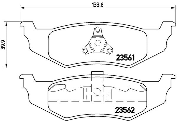 brembo BLACK PAD CHRYSLER PTクルーザー PT2K20 2000/06〜2004/09 リア左右セット P11 010