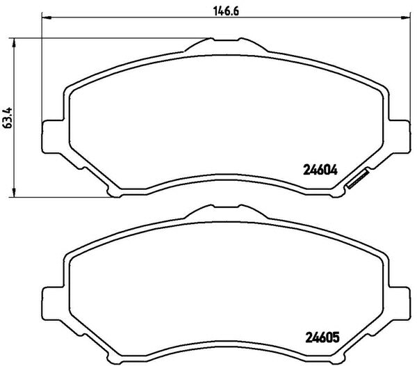 brembo BLACK PAD CHRYSLER グランドボイジャー RT38 2008/05〜2011 フロント左右セット P11 025