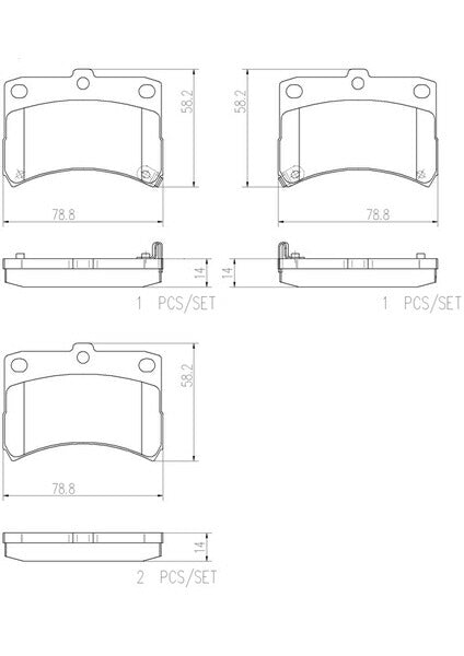 brembo CERAMIC PAD ダイハツ ハイゼット S500P/S510P 2014/07〜2015/11 フロント左右セット P16 009N