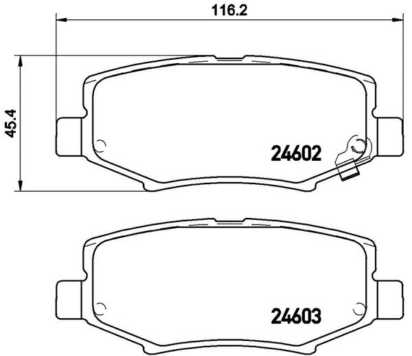 brembo BLACK PAD JEEP ラングラー JK38S/JK38L/JK36S/JK36L 2007/03〜 リア左右セット P18 024