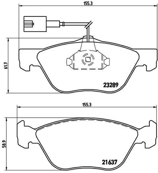 brembo BLACK PAD ALFA ROMEO GTV 916C2A 1998/02〜 フロント左右セット P23 077