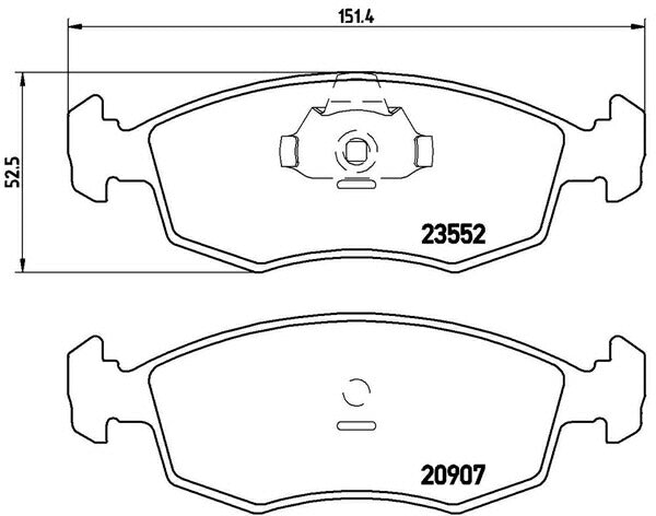 brembo BLACK PAD FIAT プント 188A1/188A6 2000/07〜2003 フロント左右セット P23 079