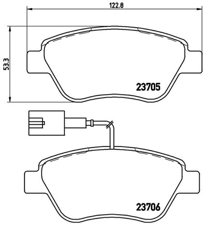 brembo BLACK PAD FIAT グランデプント 199141 2006/06〜 フロント左右セット P23 085