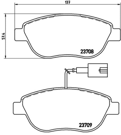 brembo BLACK PAD FIAT ムルティプラ 186B6 2003〜 フロント左右セット P23 087