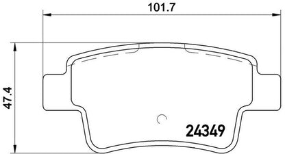 brembo BLACK PAD FIAT グランデプント 199141 2006/06〜 リア左右セット P23 104
