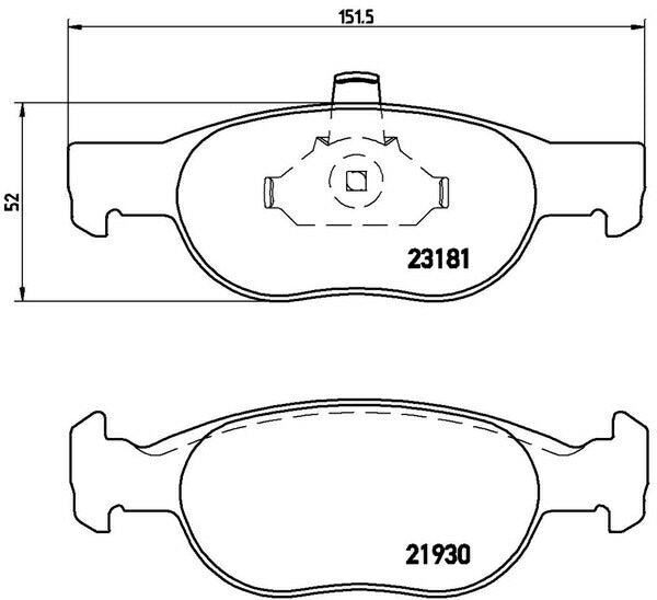 brembo BLACK PAD FIAT プント 188A5 2000/07〜2006/05 フロント左右セット P23 125