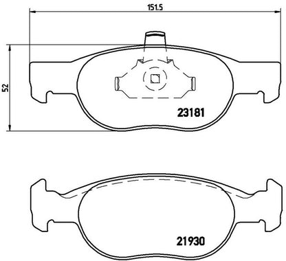 brembo BLACK PAD FIAT プント 188A5 2000/07〜2006/05 フロント左右セット P23 125