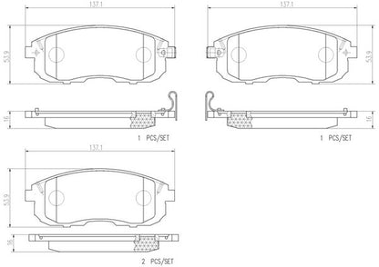 brembo CERAMIC PAD ニッサン シルフィ TB17 2012/12〜 フロント左右セット P23 126N