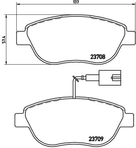 brembo BLACK PAD ABARTH 500 312141/312142 2008/08〜2011/05 フロント左右セット P23 137