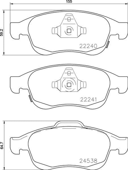 brembo BLACK PAD FIAT 500X 33414 2015/10〜2019/05 フロント左右セット P23 165