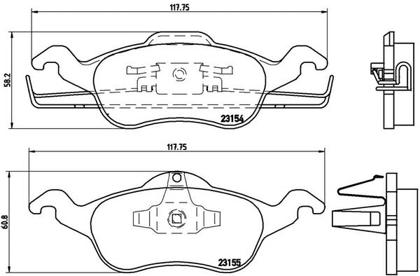 brembo BLACK PAD FORD フォーカス WF0FYD/WF0EDD 2000〜2005 フロント左右セット P24 046