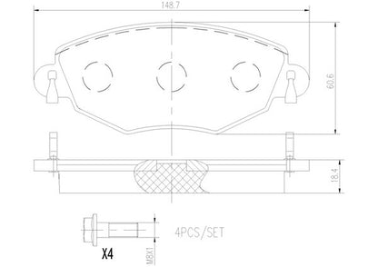 brembo CERAMIC PAD JAGUAR Xタイプ J51YA/J51YB 2004/09〜 フロント左右セット P24 060N