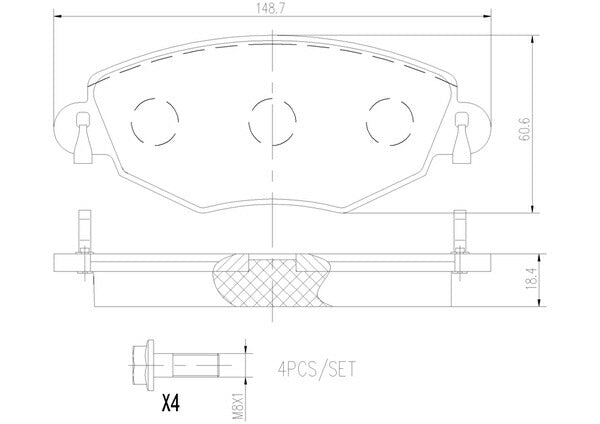 brembo CERAMIC PAD JAGUAR Xタイプ J51YA/J51YB 2002/05〜2004/08 フロント左右セット P24 060N
