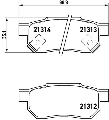 brembo BLACK PAD ホンダ ビガー CA3 1985/06〜1989/09 リア左右セット P28 017