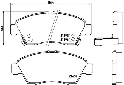 brembo BLACK PAD ホンダ シビック EJ3 1991/09〜1995/09 フロント左右セット P28 023