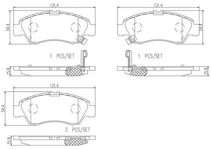brembo CERAMIC PAD ホンダ シビック EH1 1991/09〜1995/09 フロント左右セット P28 024N