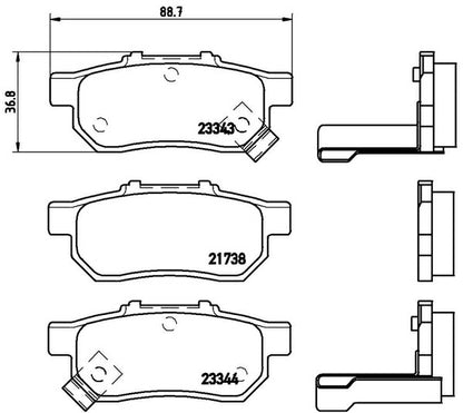 brembo BLACK PAD ホンダ フィットRS GK5 2013/09〜 リア左右セット P28 025