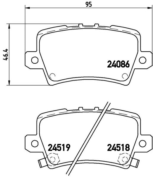 brembo BLACK PAD ホンダ シビックタイプRユーロ FN2 2009/11〜2012/06 リア左右セット P28 038