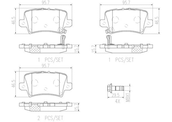 brembo CERAMIC PAD ホンダ シビックタイプRユーロ FN2 2009/11〜2012/06 リア左右セット P28 038N