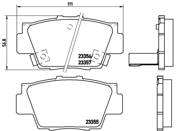 brembo BLACK PAD ホンダ NSX NA1/NA2 1990/09〜2005/12 リア左右セット P28 040