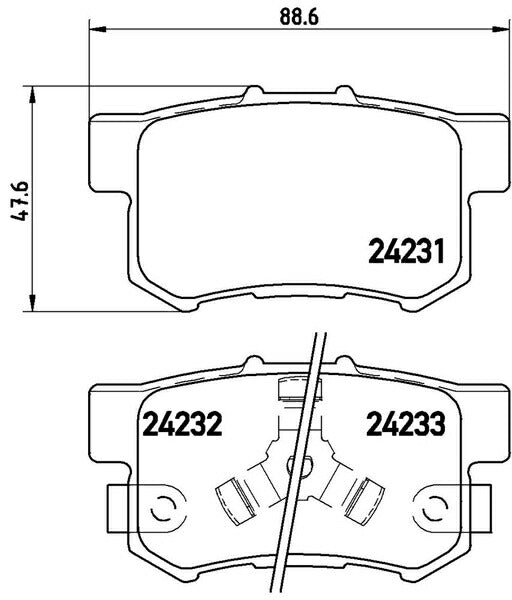 brembo BLACK PAD ホンダ オデッセイ RC4 2016/02〜2017/11 リア左右セット P28 051