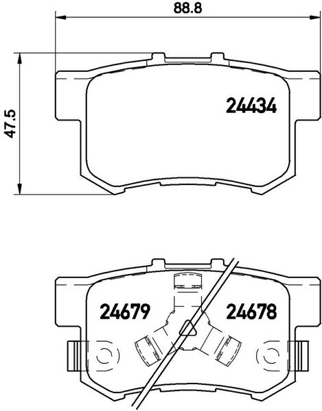 brembo BLACK PAD ホンダ アコード CU2 2008/12〜2013/03 リア左右セット P28 061