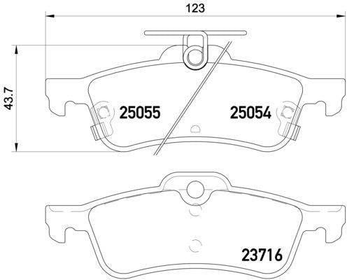 brembo BLACK PAD ホンダ シビックタイプR FK2 2015/12〜2021/08 リア左右セット P28 070