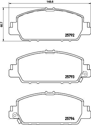 brembo BLACK PAD ホンダ ヴェゼル RV5 2021/04〜 フロント左右セット P28 077