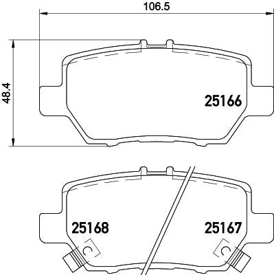 brembo BLACK PAD ホンダ レジェンド KB1 2004/10〜2008/09 リア左右セット P28 078