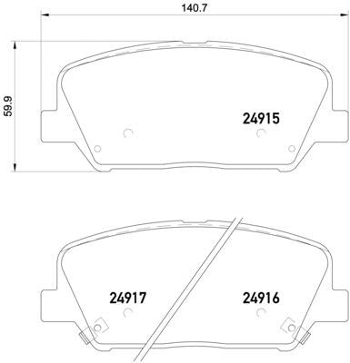 brembo BLACK PAD HYUNDAI ジェネシスクーペ 2008/10〜 フロント左右セット P30 065