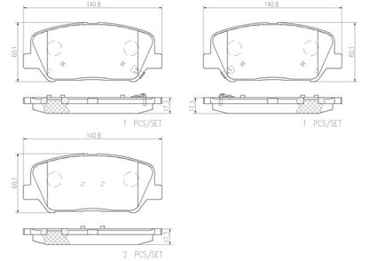 brembo CERAMIC PAD HYUNDAI ジェネシスクーペ 2008/10〜 フロント左右セット P30 065N