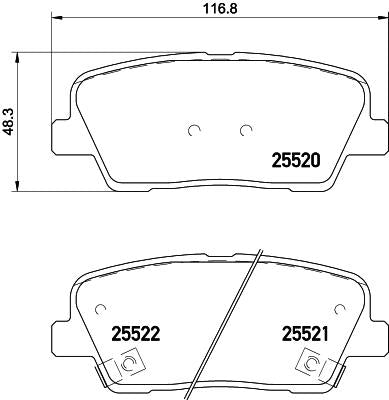 brembo BLACK PAD HYUNDAI ジェネシスクーペ 2008/10〜 リア左右セット P30 081