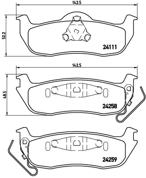 brembo BLACK PAD JEEP グランドチェロキー WH47 2005/07〜2011 リア左右セット P37 011