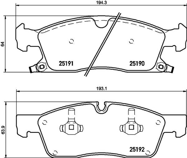 brembo BLACK PAD JEEP グランドチェロキー WK36/WK36A/WK36T/WK36TA 2011/03〜 フロント左右セット P37 015
