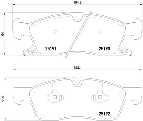 brembo BLACK PAD JEEP グランドチェロキー WK57A 2011/12〜 フロント左右セット P37 017