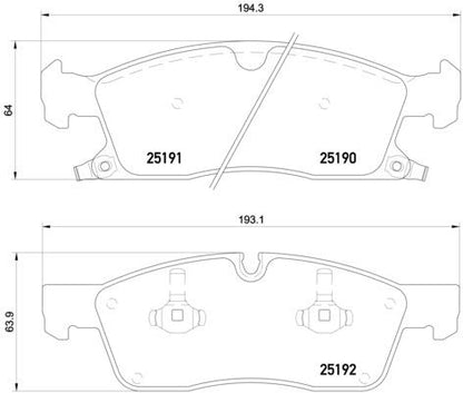 brembo BLACK PAD JEEP グランドチェロキー WK57A 2011/12〜 フロント左右セット P37 017