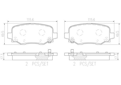 brembo CERAMIC PAD JEEP チェロキー KL32/KL32L 2014/05〜 リア左右セット P37 020N