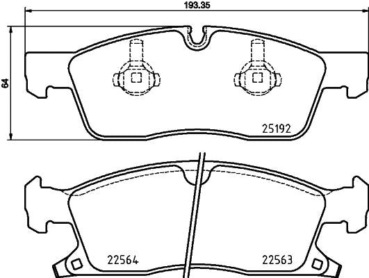 brembo BLACK PAD JEEP グランドチェロキー WK36P 2011〜 フロント左右セット P37 022