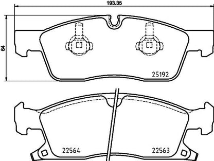 brembo BLACK PAD JEEP グランドチェロキー WK36P 2011〜 フロント左右セット P37 022
