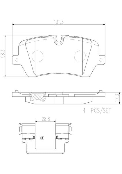 brembo CERAMIC PAD LAND ROVER レンジローバー(IV) LGL3SC 2013/10〜 リア左右セット P44 021N