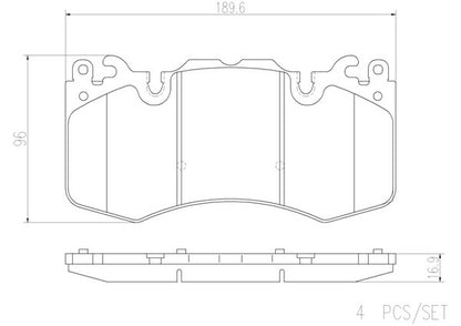 brembo CERAMIC PAD LAND ROVER レンジローバー(IV) LG5NA 2013/03〜2013/10 フロント左右セット P44 023N